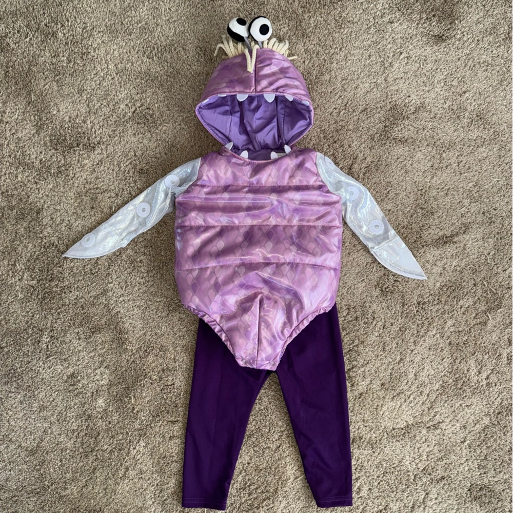 Pottery Barn Kids Purple Monster Costume with Light Purple and White Accents